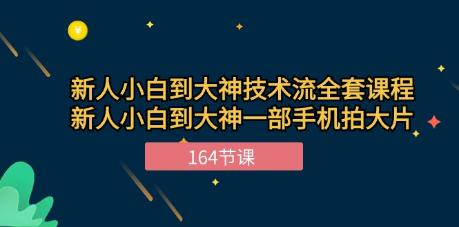 新手小白到大神技术流全套课程,新人小白到大神一部手机拍大片(164节)